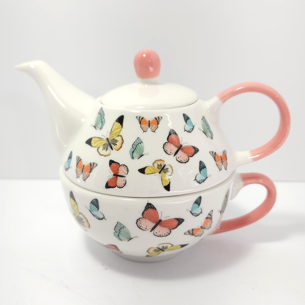 Elum Designs‎ Tea For One Set Cup and Teapot Butterflies